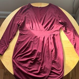 Elegant Burgundy Wrap Dress